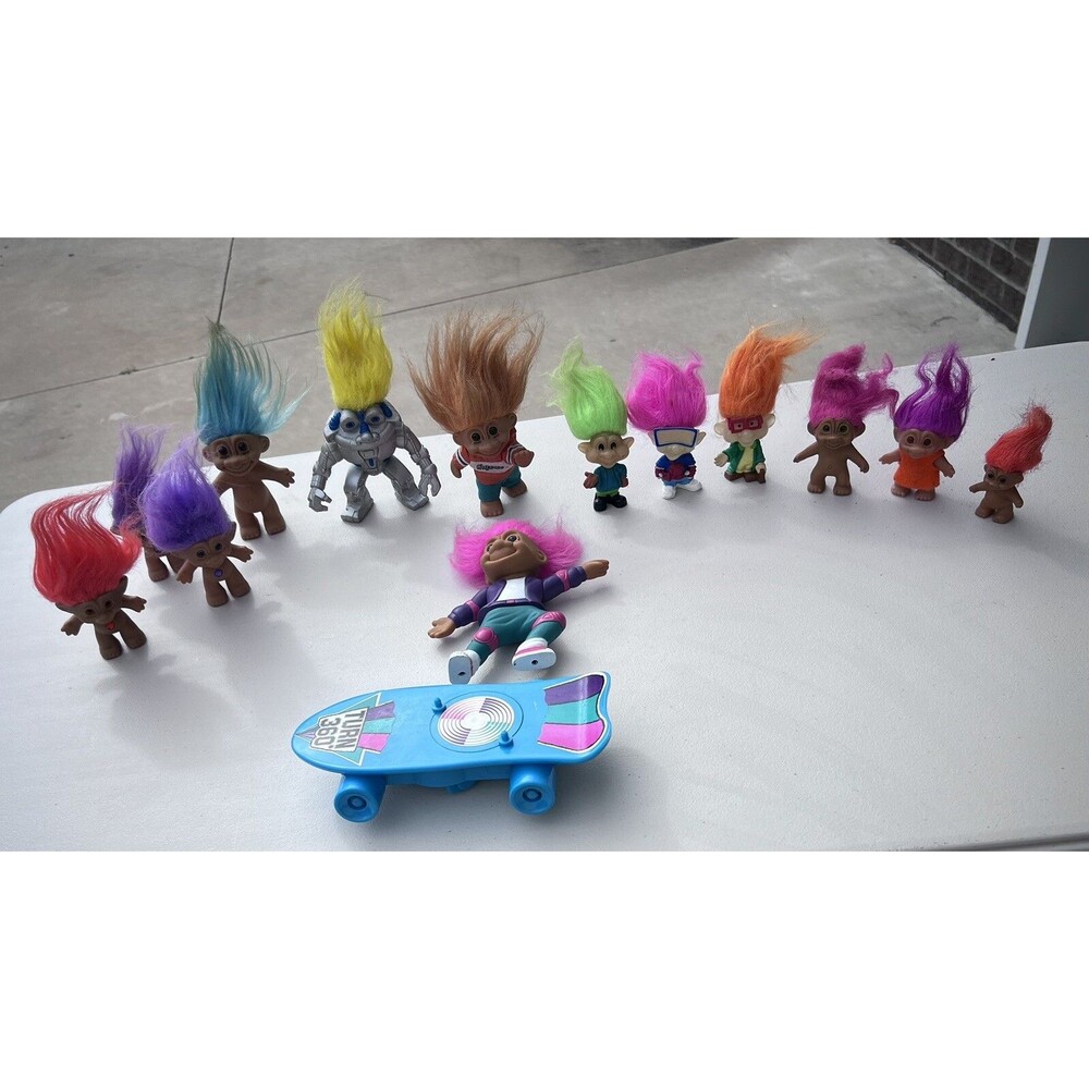 Vintage Troll Doll Lot of 13 Burger King Russ Colorful Collectibles